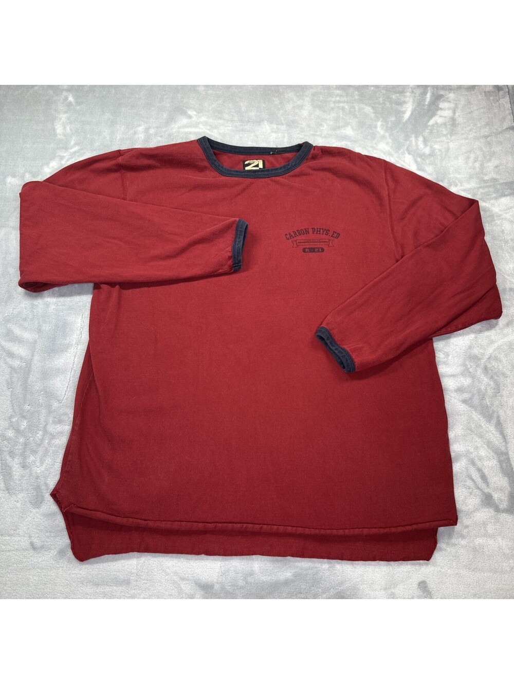 Rue21 Guys Mens Large Long Sleeve Pullover Navy Blue Red